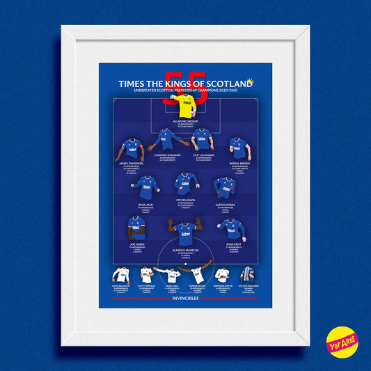 Rangers 55 Times the Kings of Scotland print