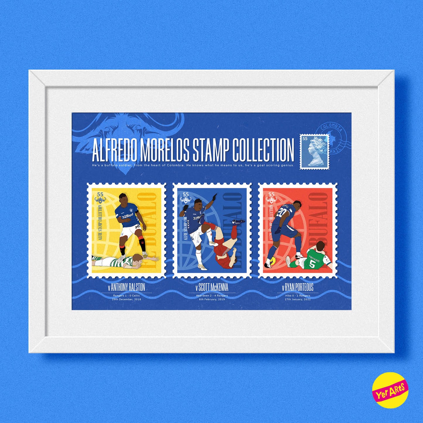 Alfredo Morelos Stamp Collection print